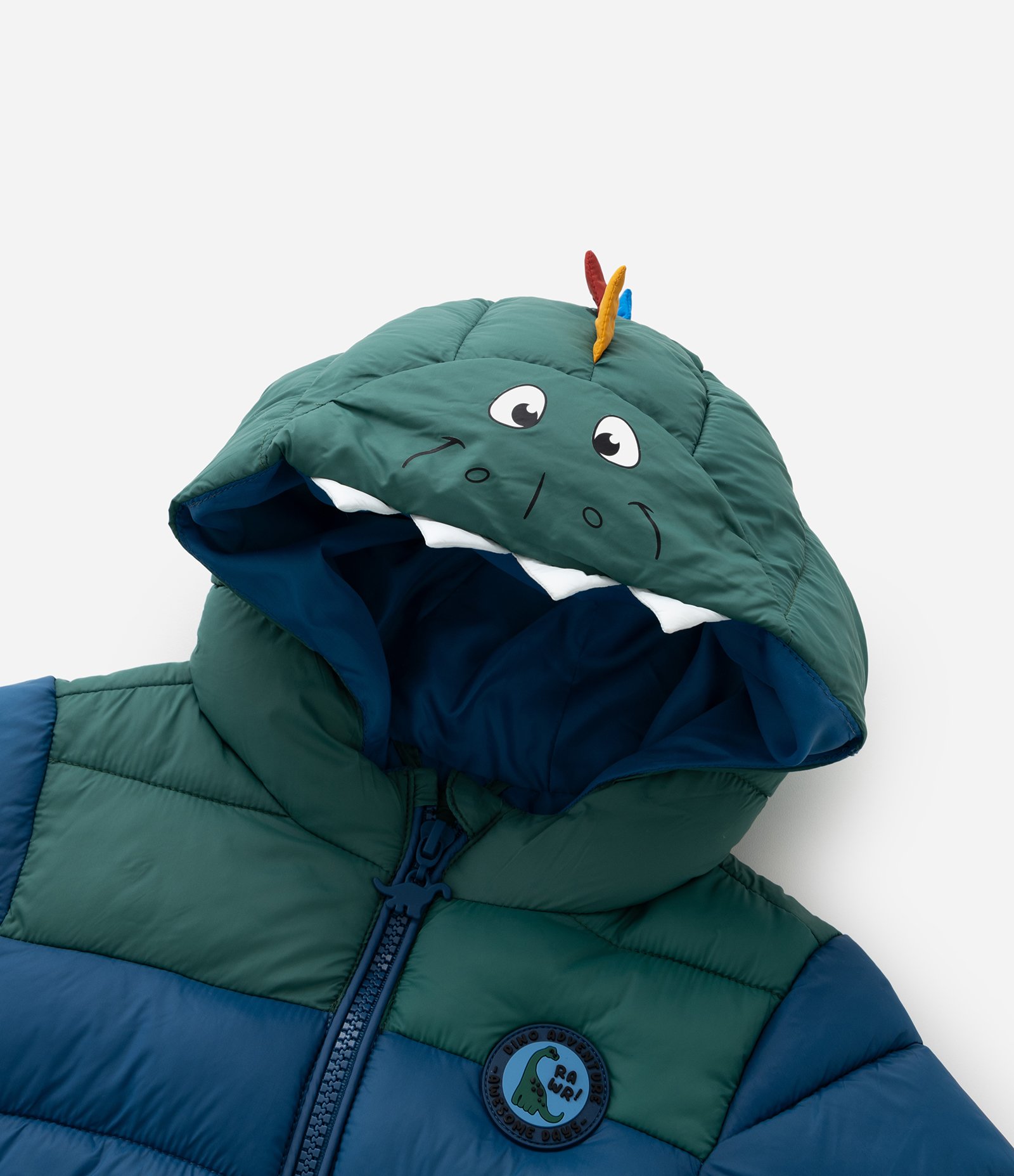 Jaqueta Infantil com Estampa Interativa de Dino - Tam 1 a 5 Anos Azul/Verde 7