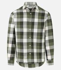Camisa Regular em Flanela com Estampa Xadrez