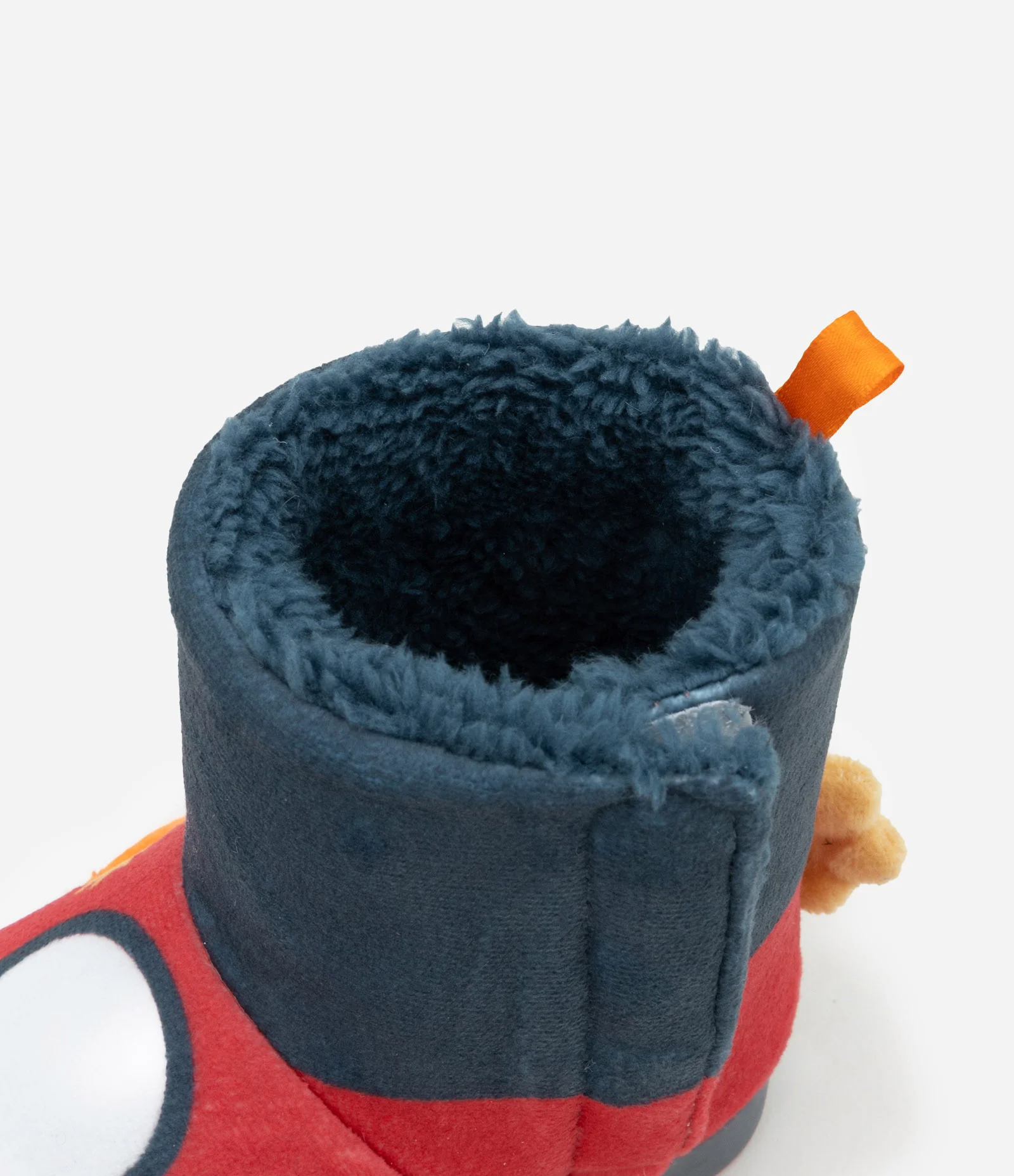 Pantufa Bota Infantil em Fleece com Bordado Foguete - Tam 19 a 28 Azul/Vermelho 4