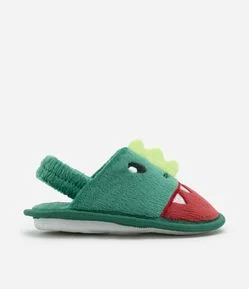 Pantufa Chinelo Infantil com Bordado Dino -Tam 19 a 28