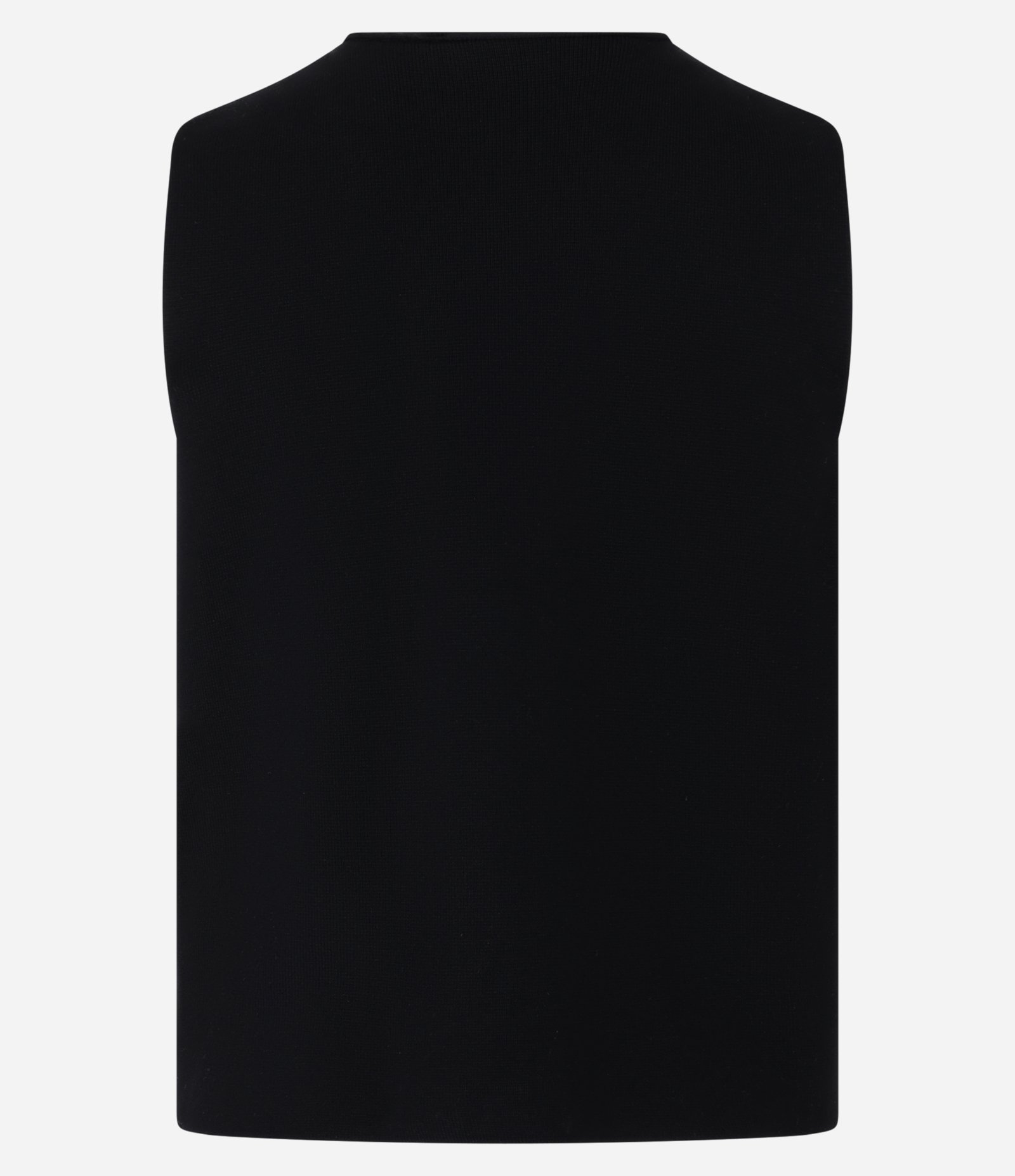 Colete Reto Alongado em Tricot com Botões Preto 6