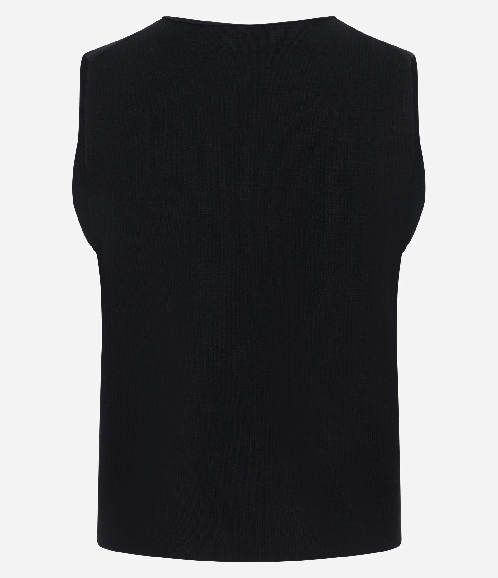 Colete Reto Alongado em Tricot com Botões Preto 7