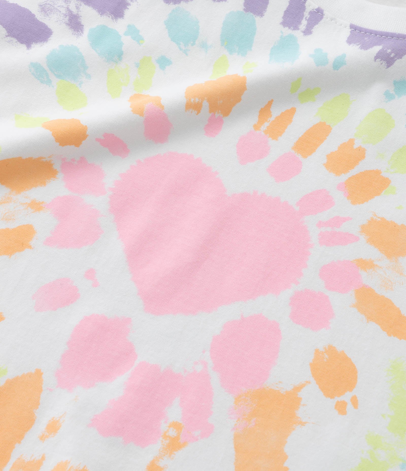 Camiseta Curta Infantil com Estampa Tie Dye - Tam 5 a 14 Anos Branco Neve 4