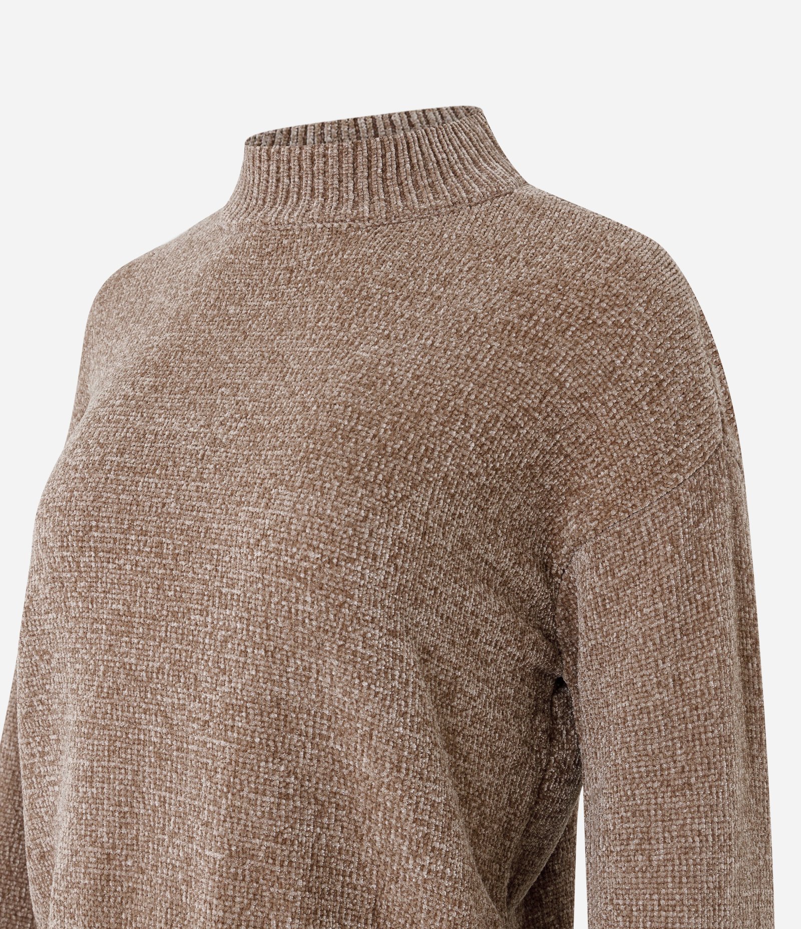 Suéter em Chenille com Golinha Alta e Ribanas 5