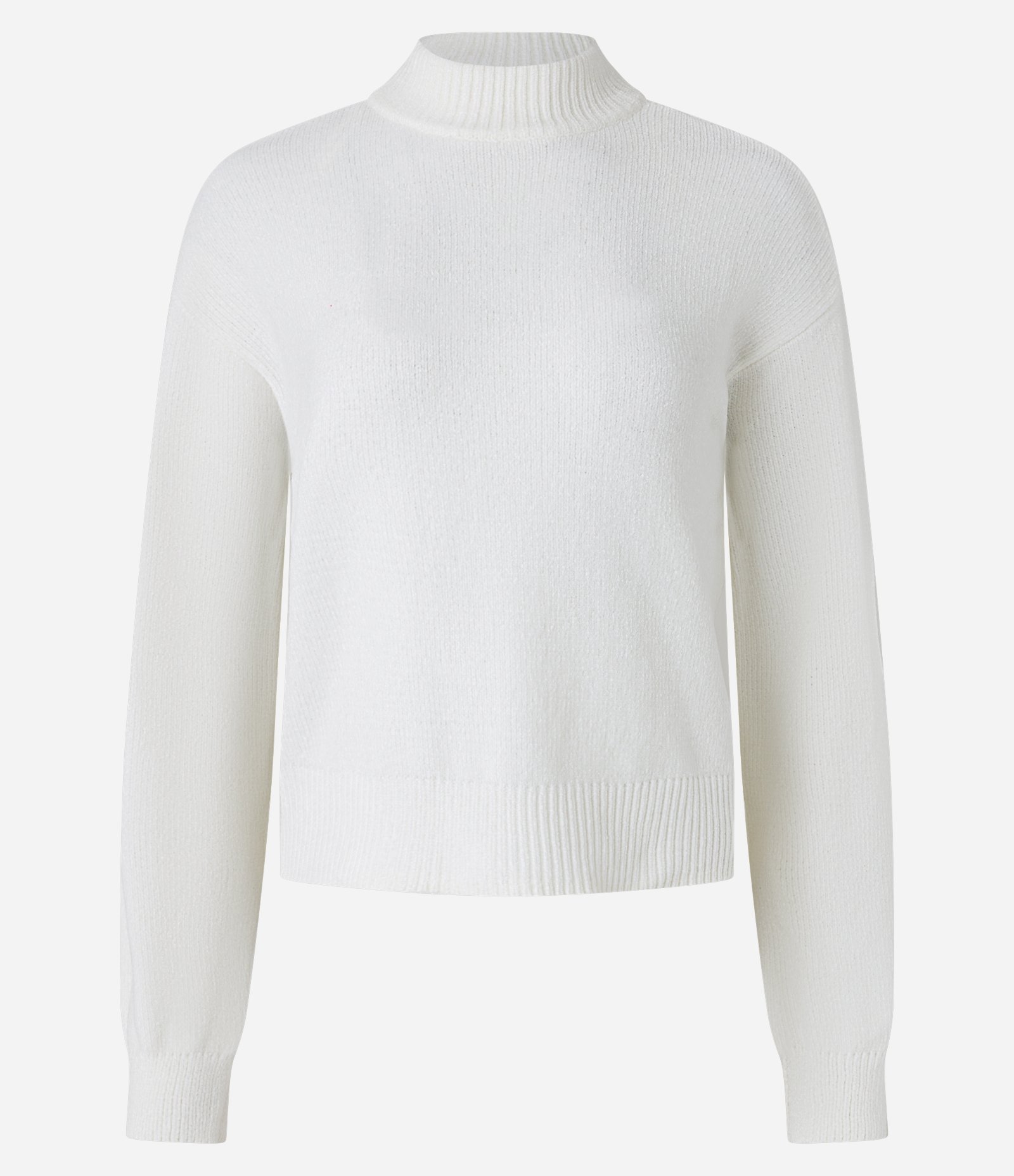 Suéter em Chenille com Golinha Alta e Ribanas Branco 4