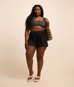 Saída de Praia Short Runner em Crepe Curve & Plus Size