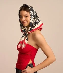 Blusa Cropped em Ponto Roma Tomara que Caia