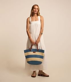 Vestido Evasê Midi em Tricoline com Babados Sobrepostos