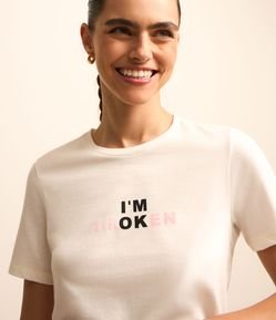 Blusa de Pijama em Algodão Estampada com I'm Ok