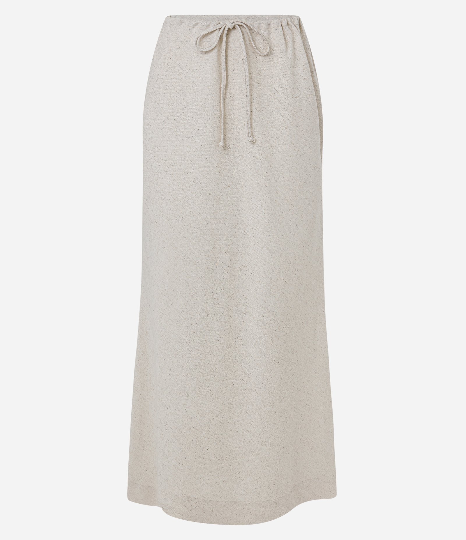 Saia Midi em Viscolinho com Amarração no Cós Off White 5
