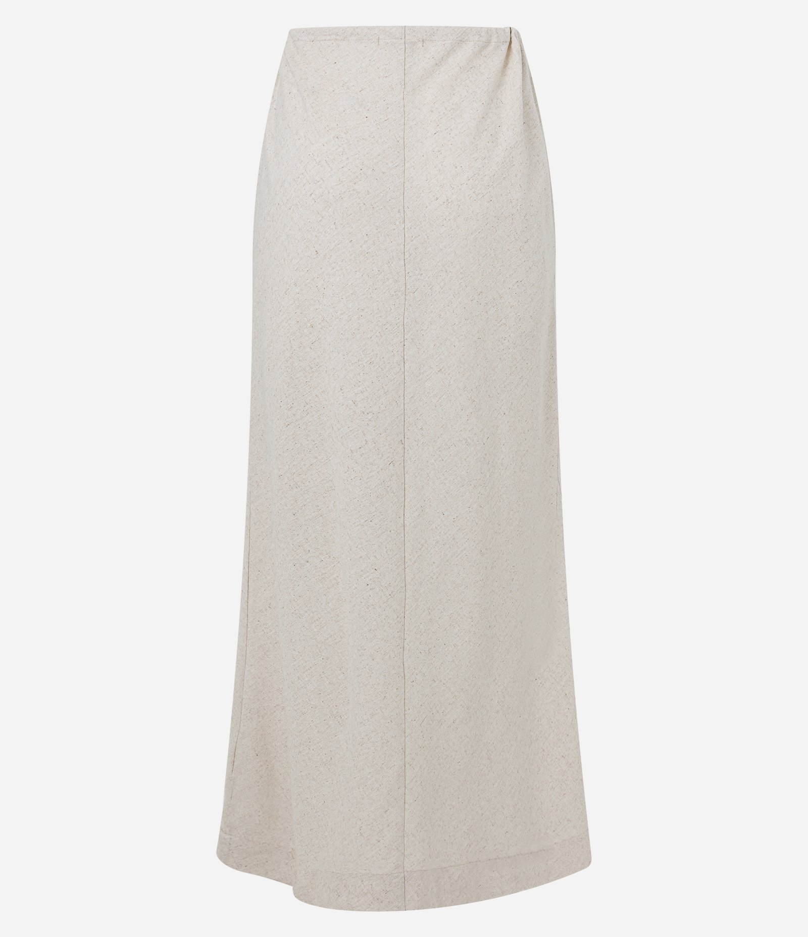 Saia Midi em Viscolinho com Amarração no Cós Off White 7