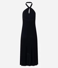 Túnica em Viscose com Gola Halter Transpassado