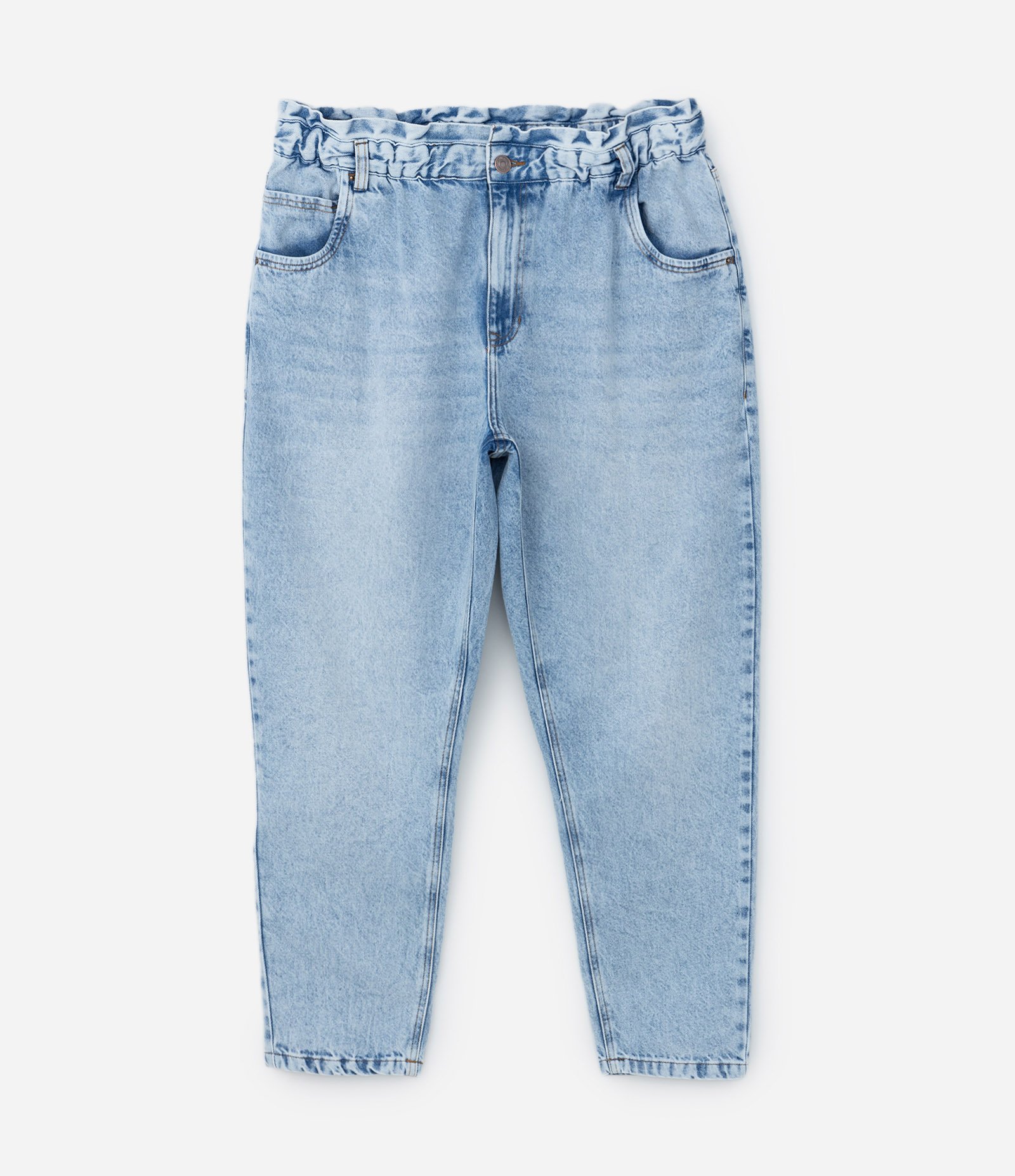 Calça Clochard em Jeans Delavê Curve & Plus Size Azul 5