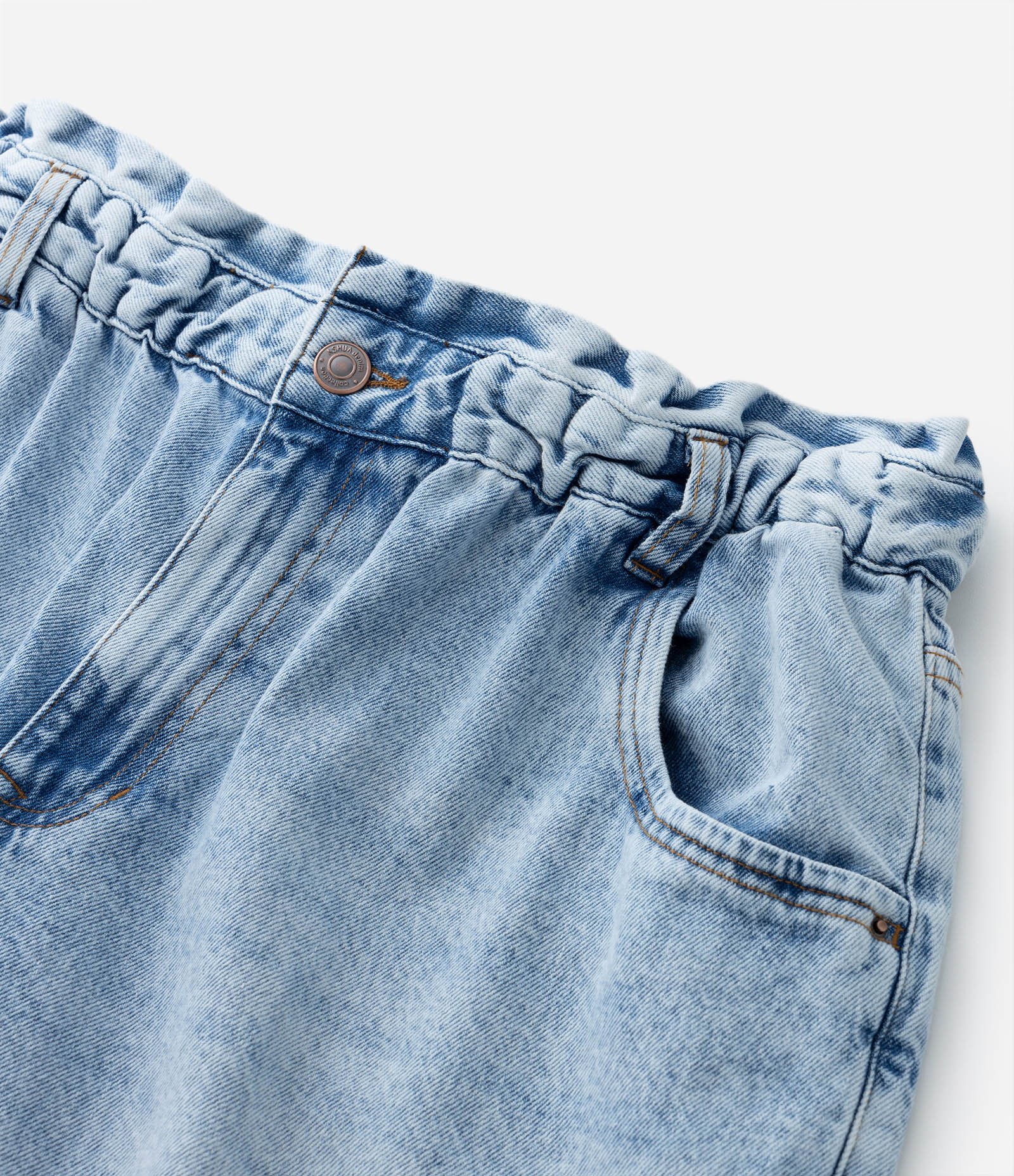 Calça Clochard em Jeans Delavê Curve & Plus Size Azul 7