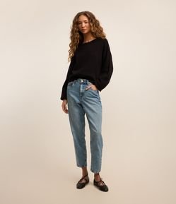 Calça Mom Jeans Marmorizada