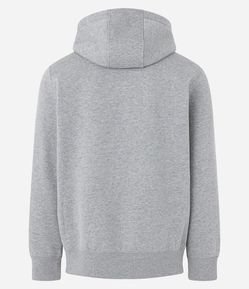 Casaco Básico em Moletom com Capuz e Zíper Frontal