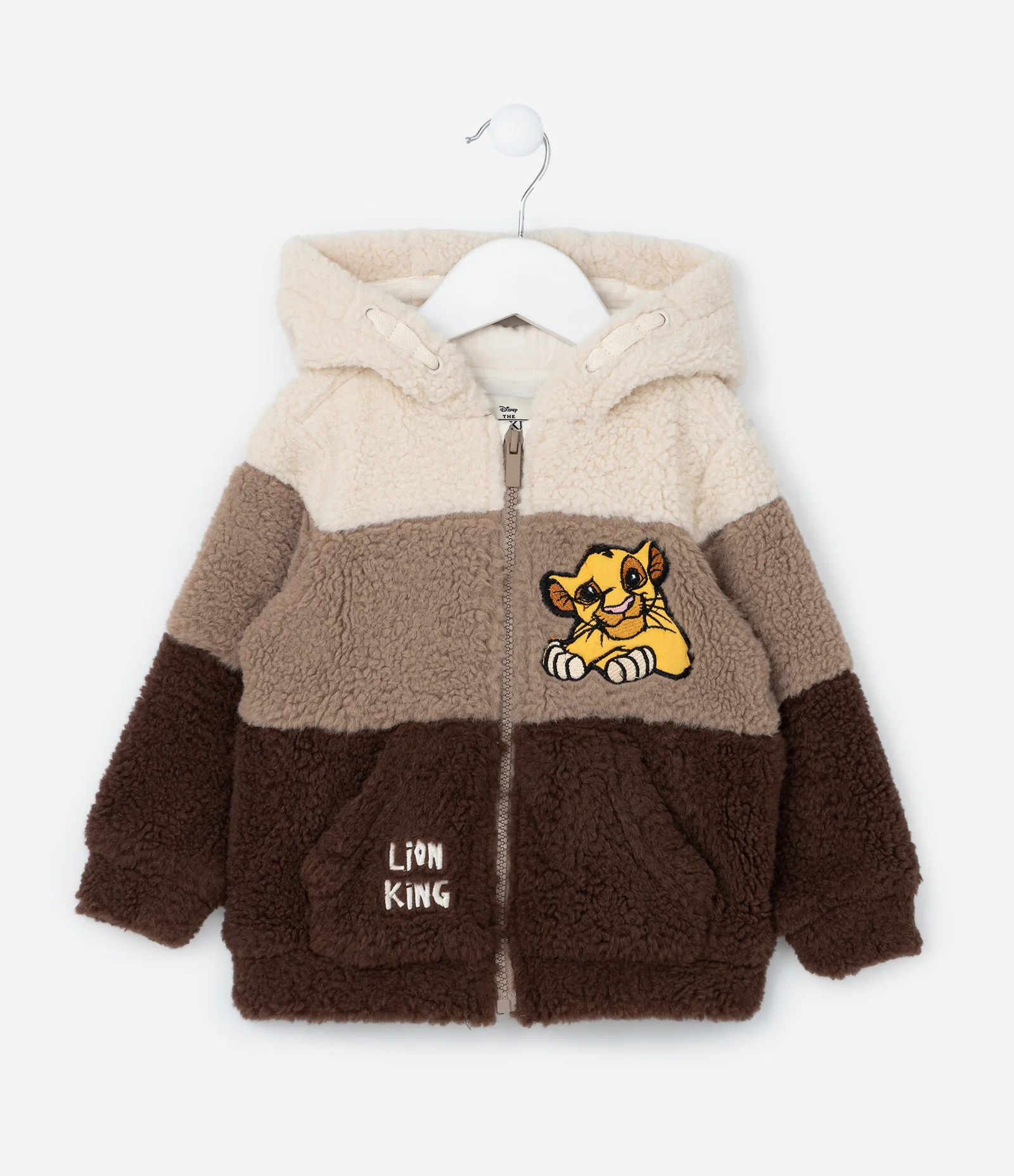 Casaco Infantil em Sherpa com Bordado do Simba - Tam 1 a 6 Anos Marrom/Bege 1