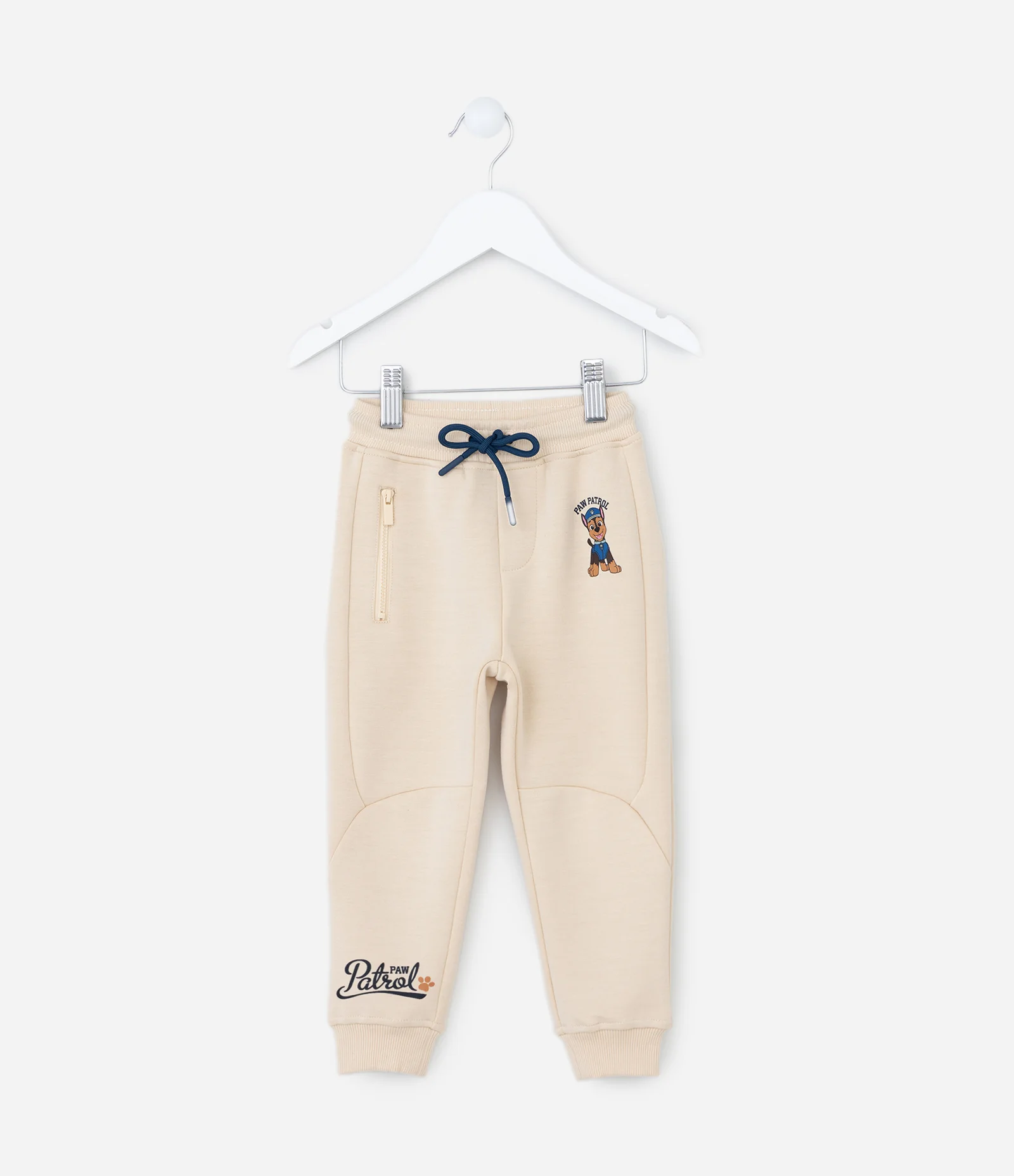 Calça Infantil com Bolsos e Estampa Patrulha Canina - Tam 1 a 5 Anos Bege 1