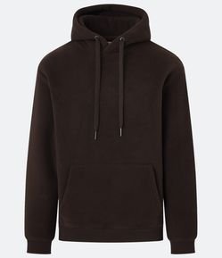 Moletom Fechado em Fleece com Capuz e Bolso Canguru
