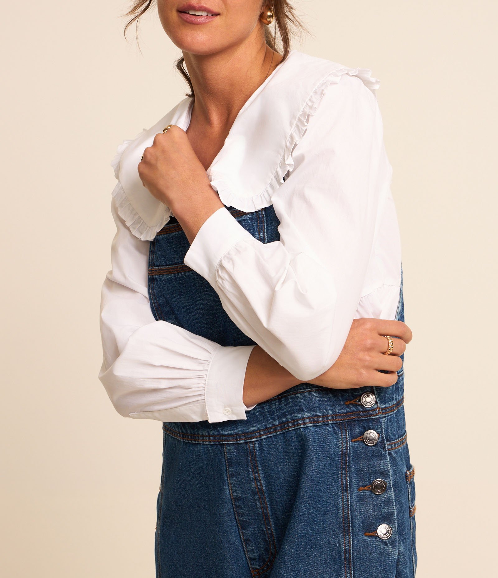 Macacão Longo em Jeans com Bolso Carpinteiro Azul 4