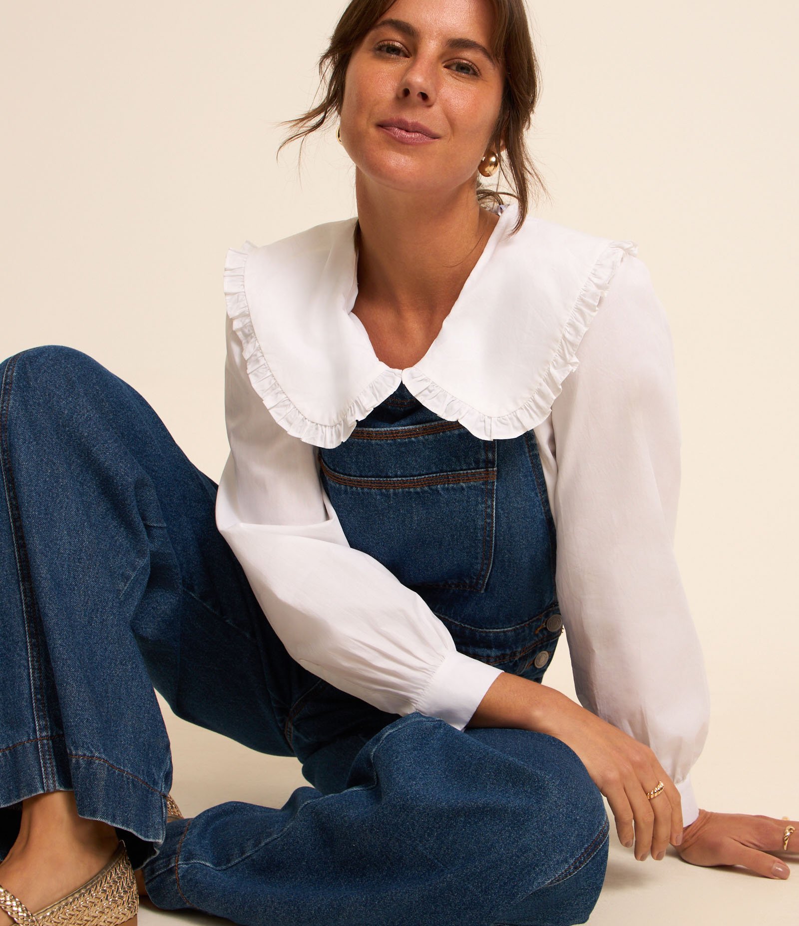 Macacão Longo em Jeans com Bolso Carpinteiro Azul 5