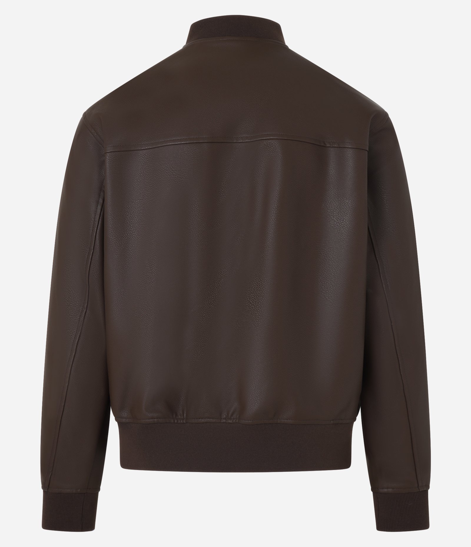 Jaqueta em Pu com Zíper Frontal e Gola Alta Marrom 6