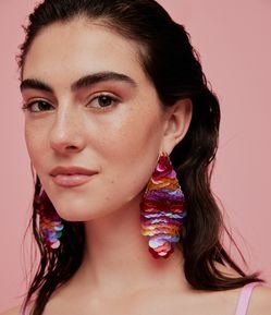 Maxi Brinco Plástico Liso com Paetês Holográficos