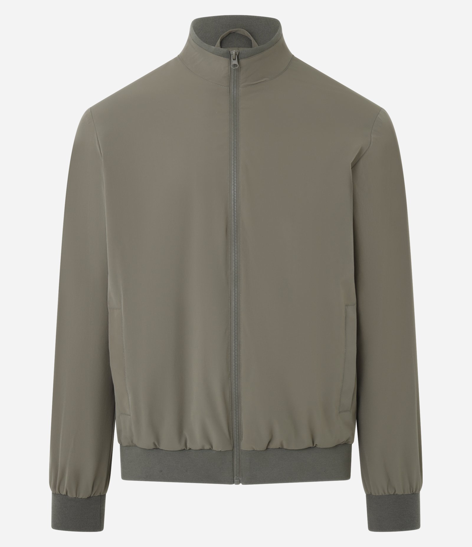 Jaqueta Bomber com Gola Alta Cinza 6