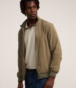 Jaqueta Bomber com Gola Alta