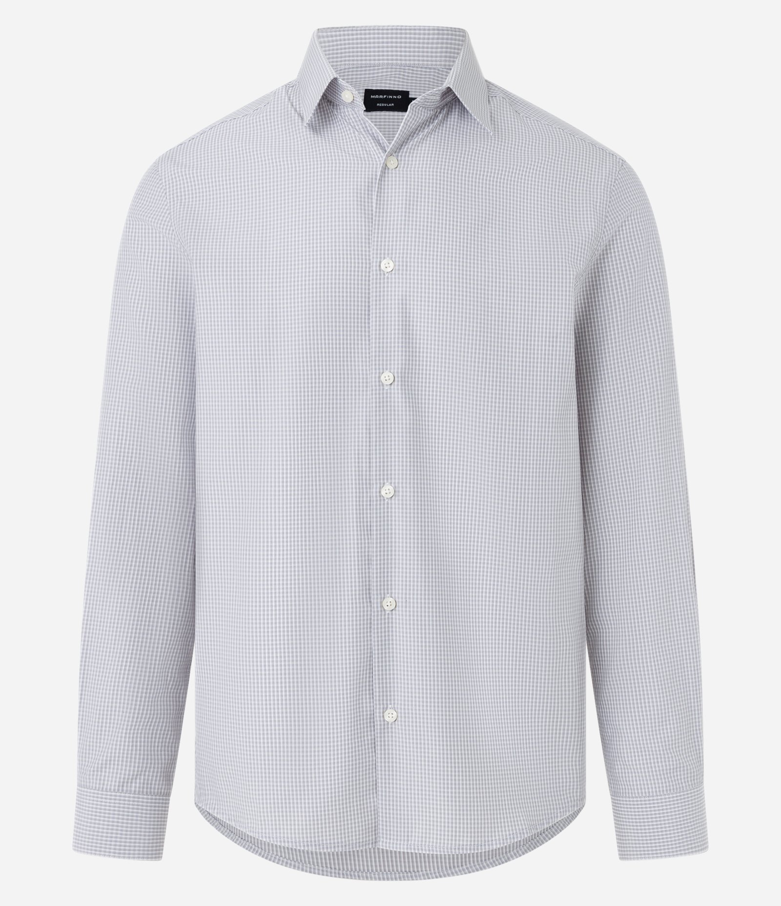 Camisa Regular em Tricoline com Estampa Fio Tinto Cinza 6