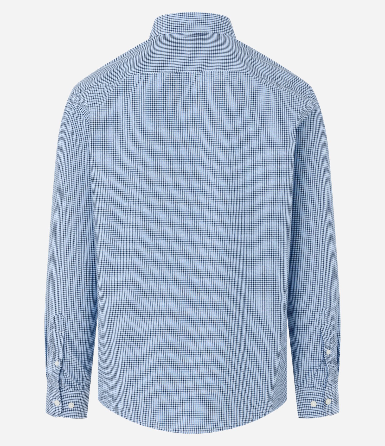 Camisa Regular em Tricoline com Estampa Fio Tinto Azul 7