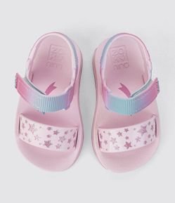 Sandália Infantil com Estampa Estrelinhas com Glitter Zaxy - Tam 19 a 27