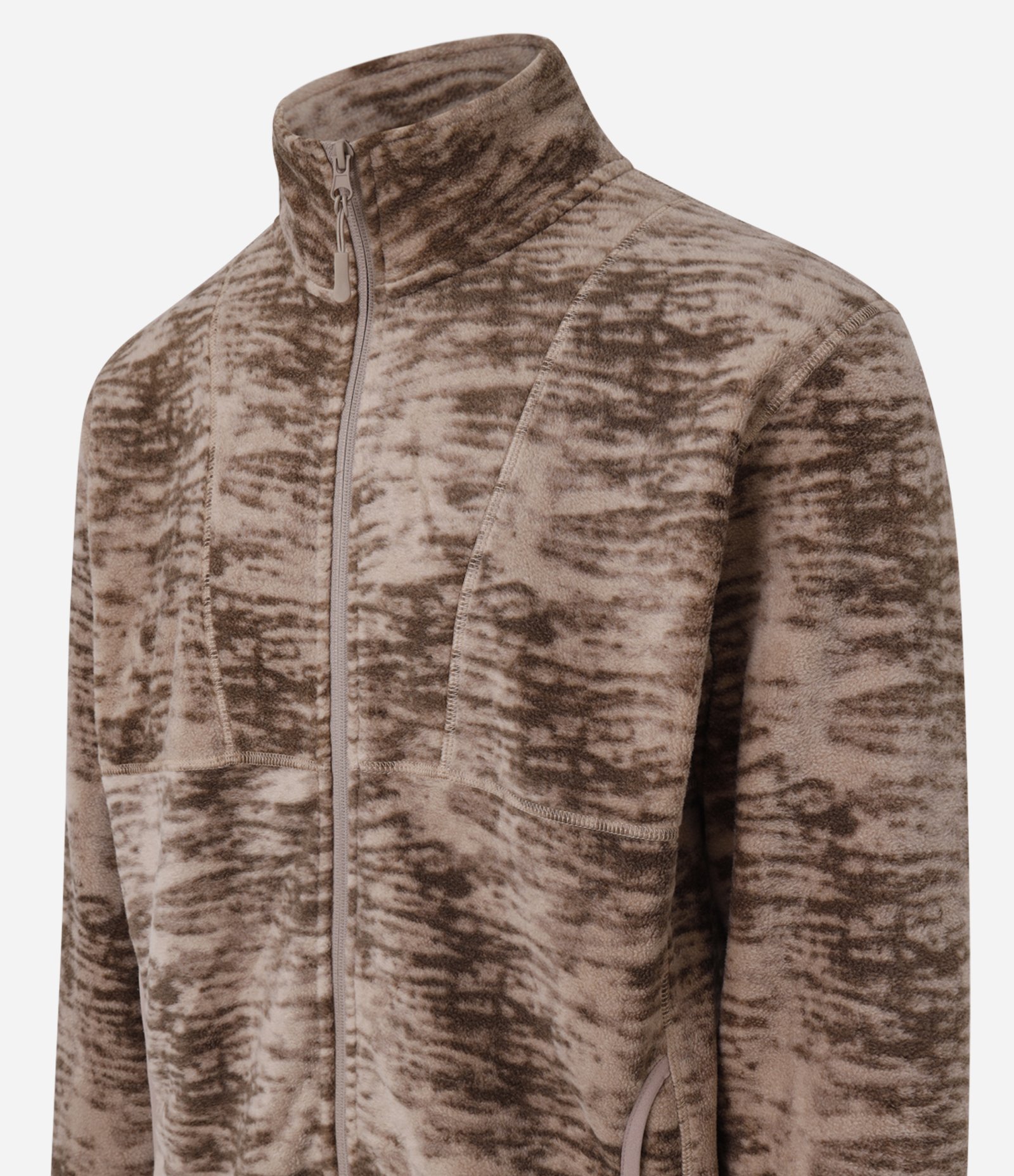 Casaco Esportivo em Fleece com Estampa Manchada Marrom 8
