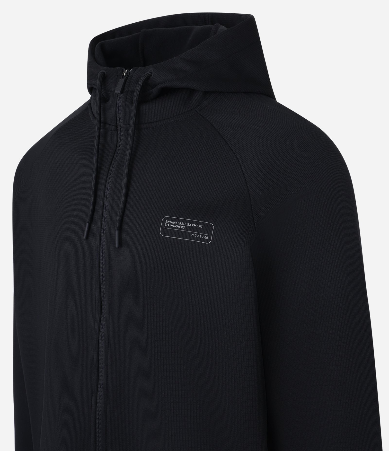 Casaco em Fleece com Estampa Localizada e Capuz Preto 7