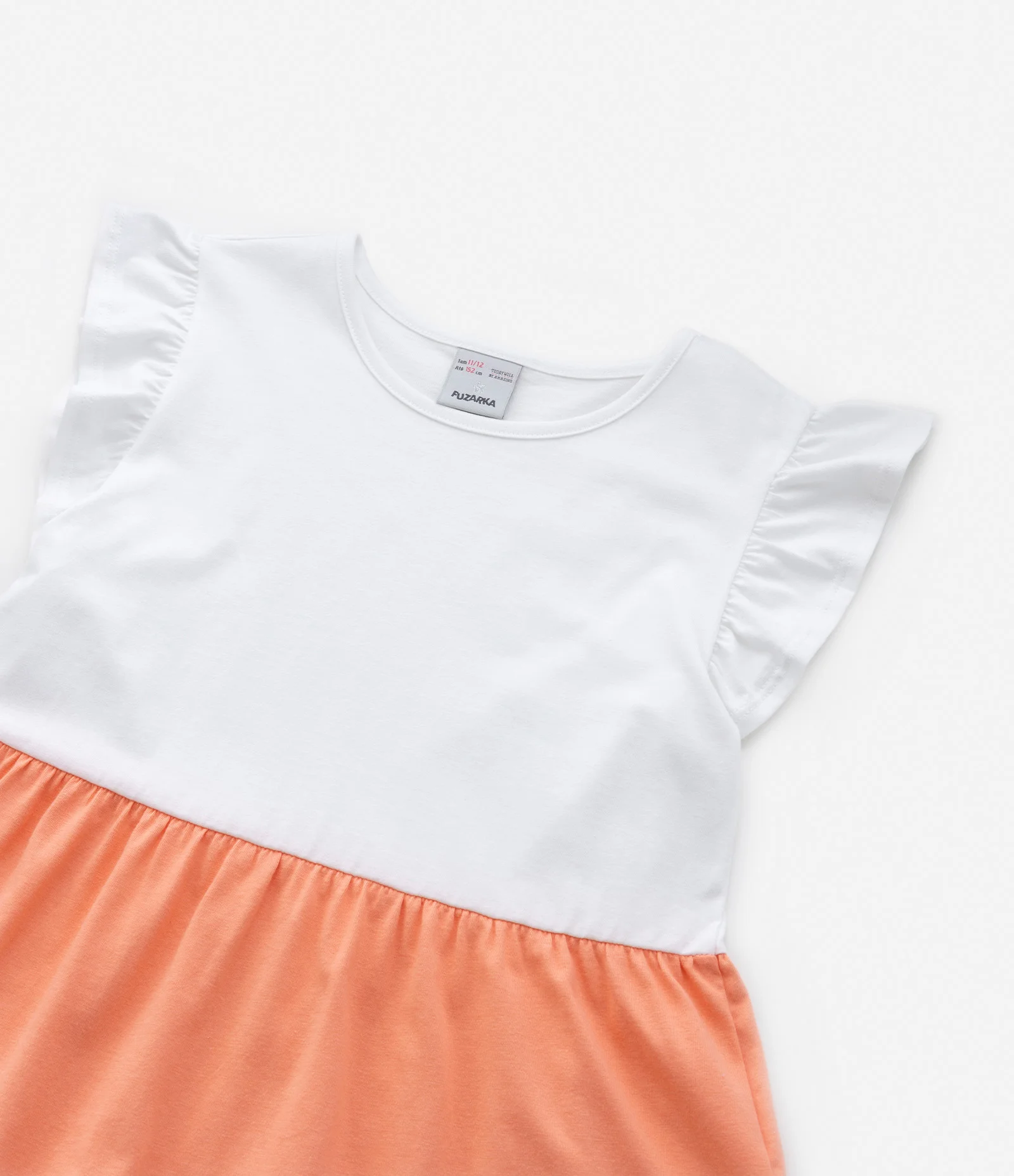 Vestido Marias Infantil com Babadinhos - Tam 5 a 14 Anos Branco/Laranja/Rosa 5