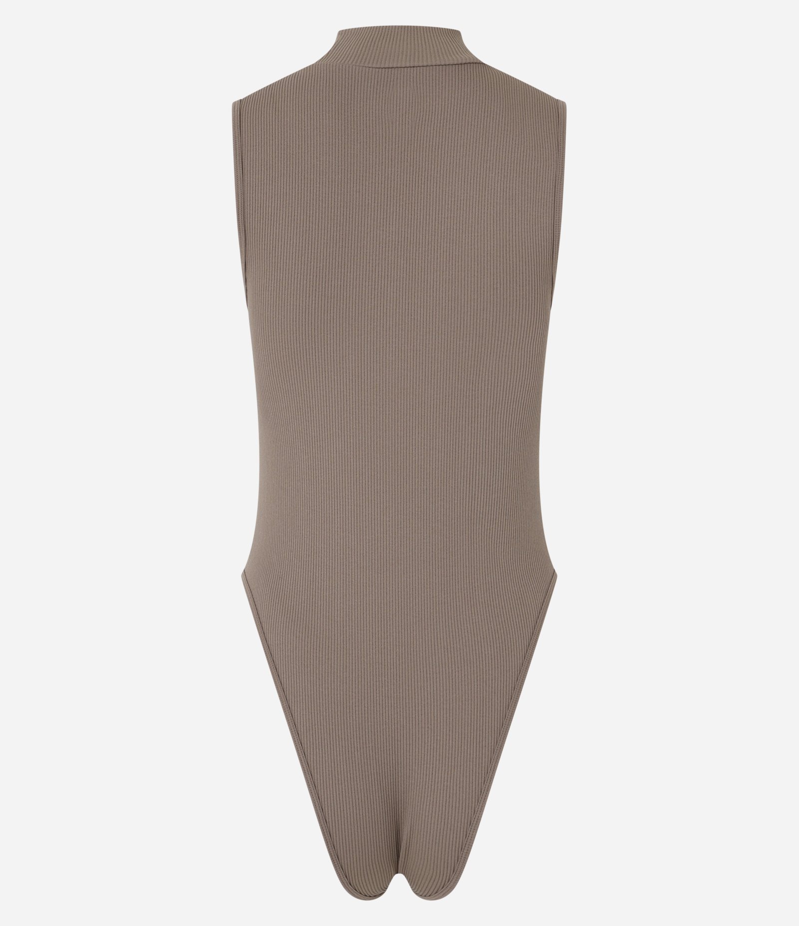 Body Seamless com Textura Espinha de Peixe e Gola Alta Marrom 6