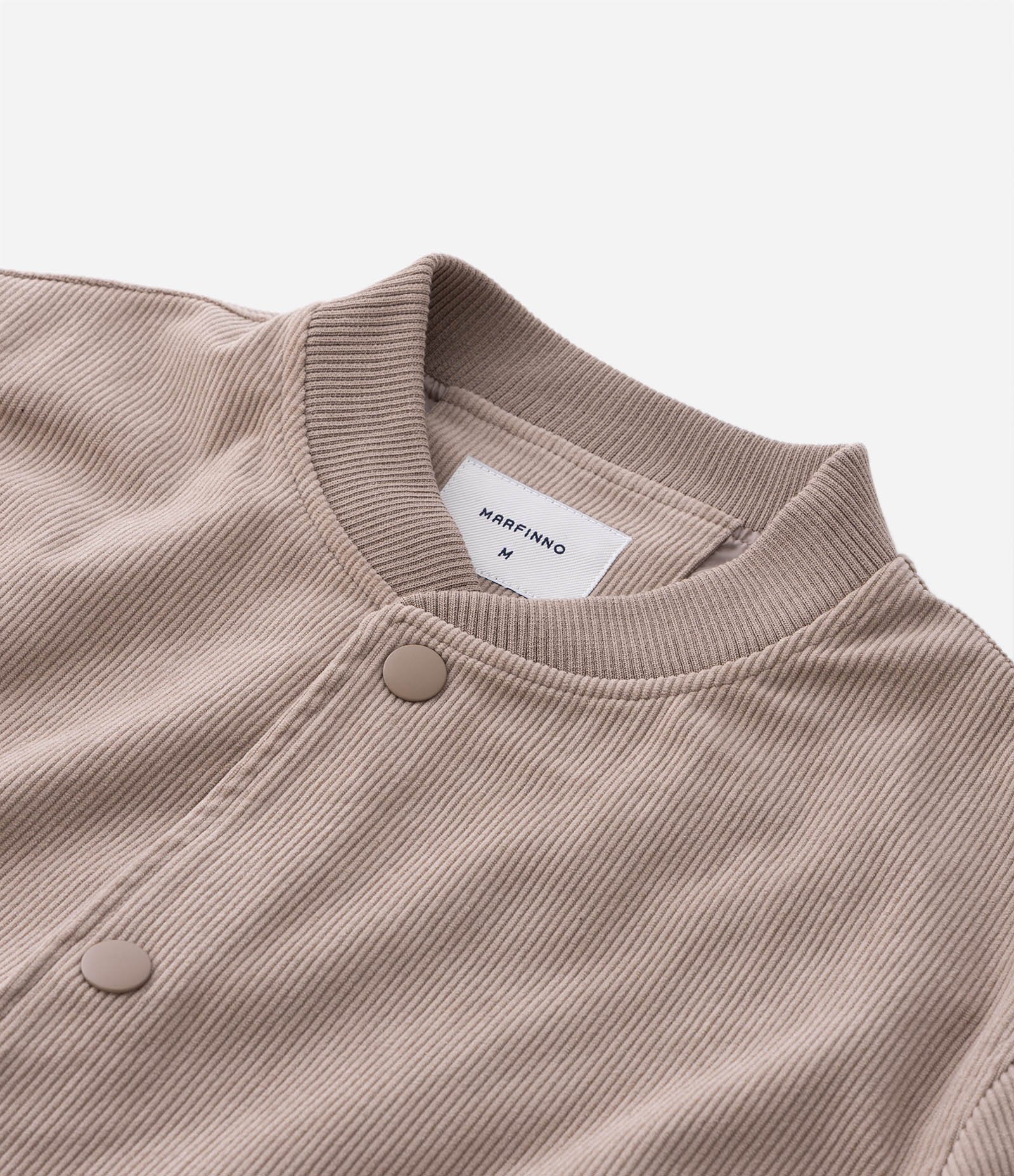 Jaqueta Bomber em Veludo Cotelê com Botões Forrados Bege 9