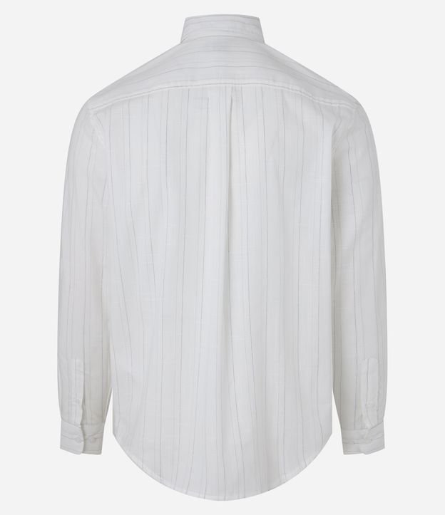 Camisa Regular em Voil com Textura e Listras