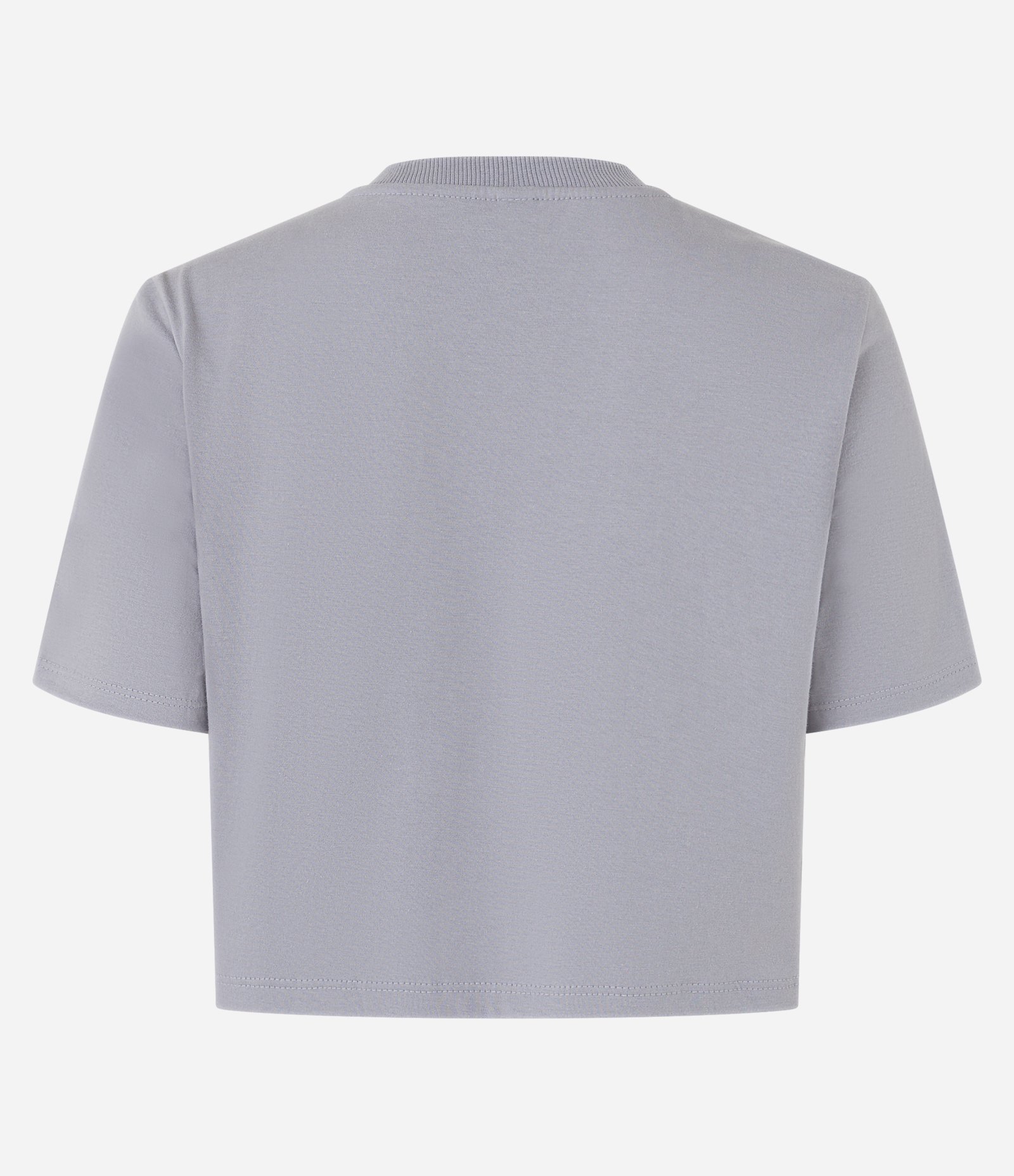 Camiseta Boxy em Algodão com Bolsinho Contrastante e Gatinho Cinza 5