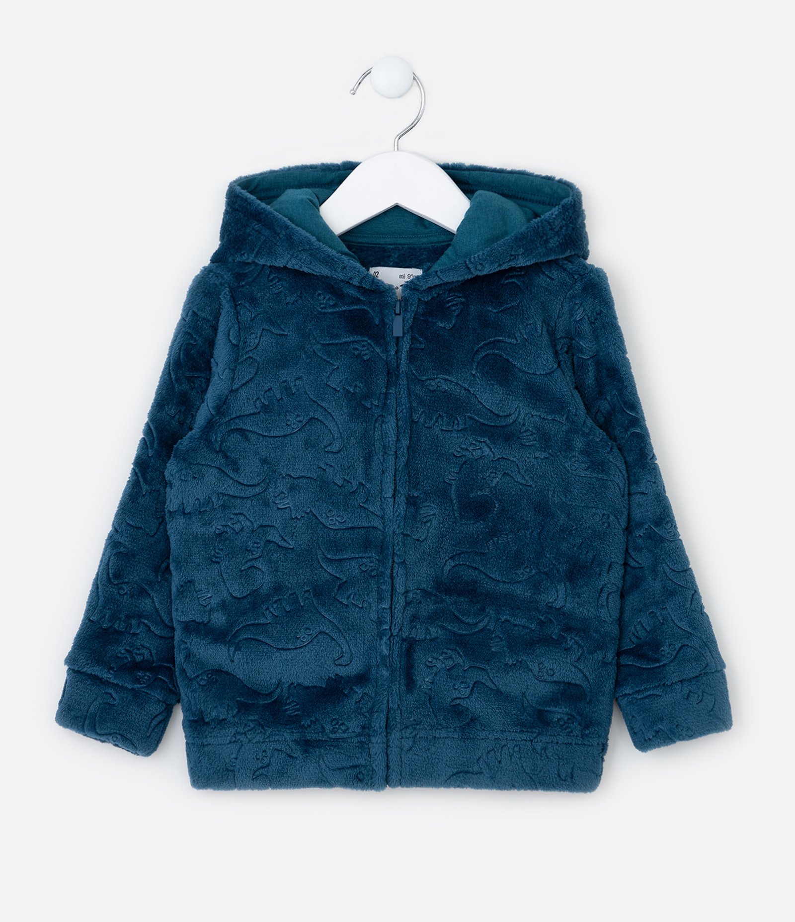 Casaco Infantil em Fleece com Textura de Ursinhos - Tam 1 a 6 Anos Azul 1