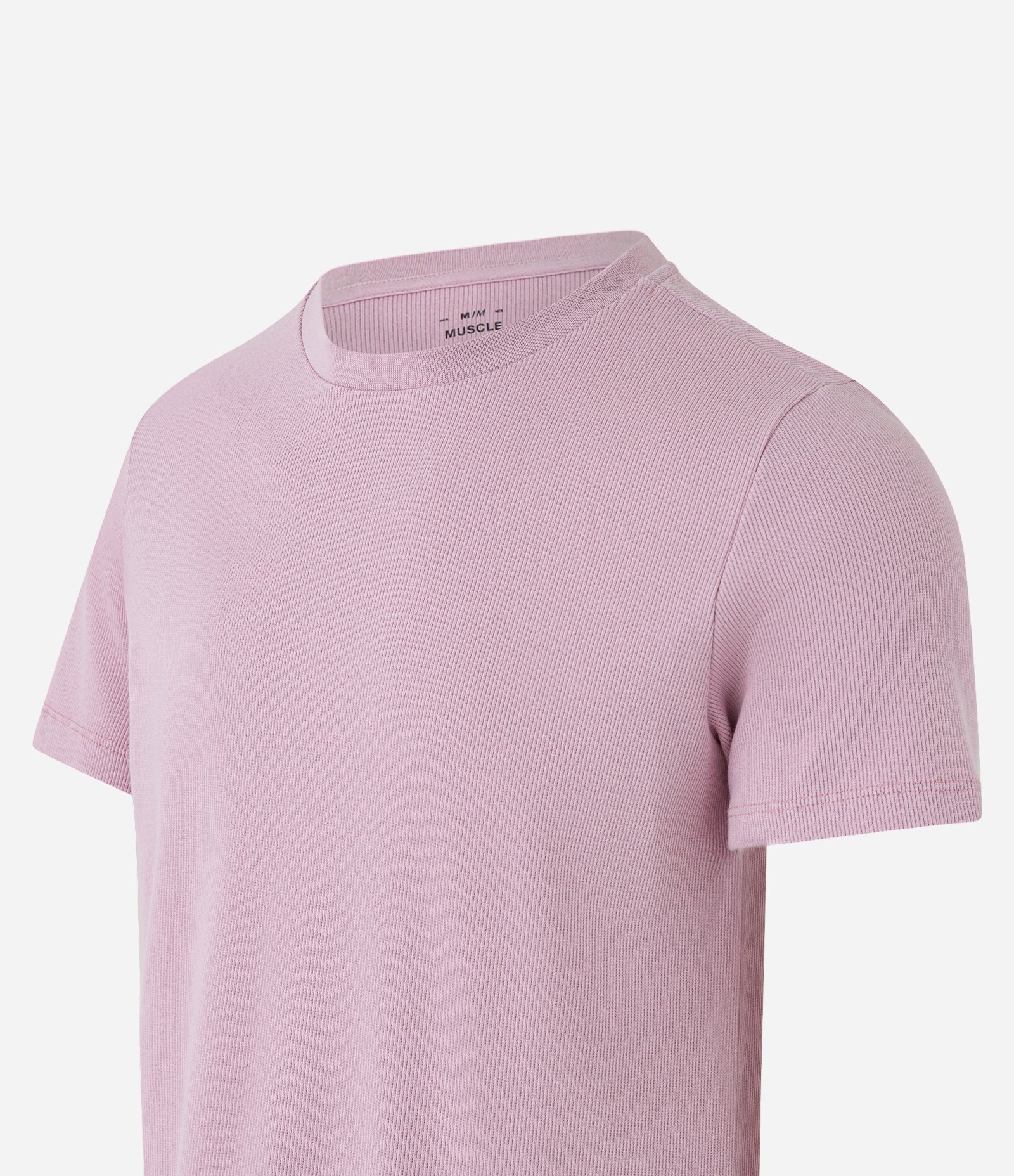 Camiseta Muscle em Ribana Texturizada Rosa Claro 5