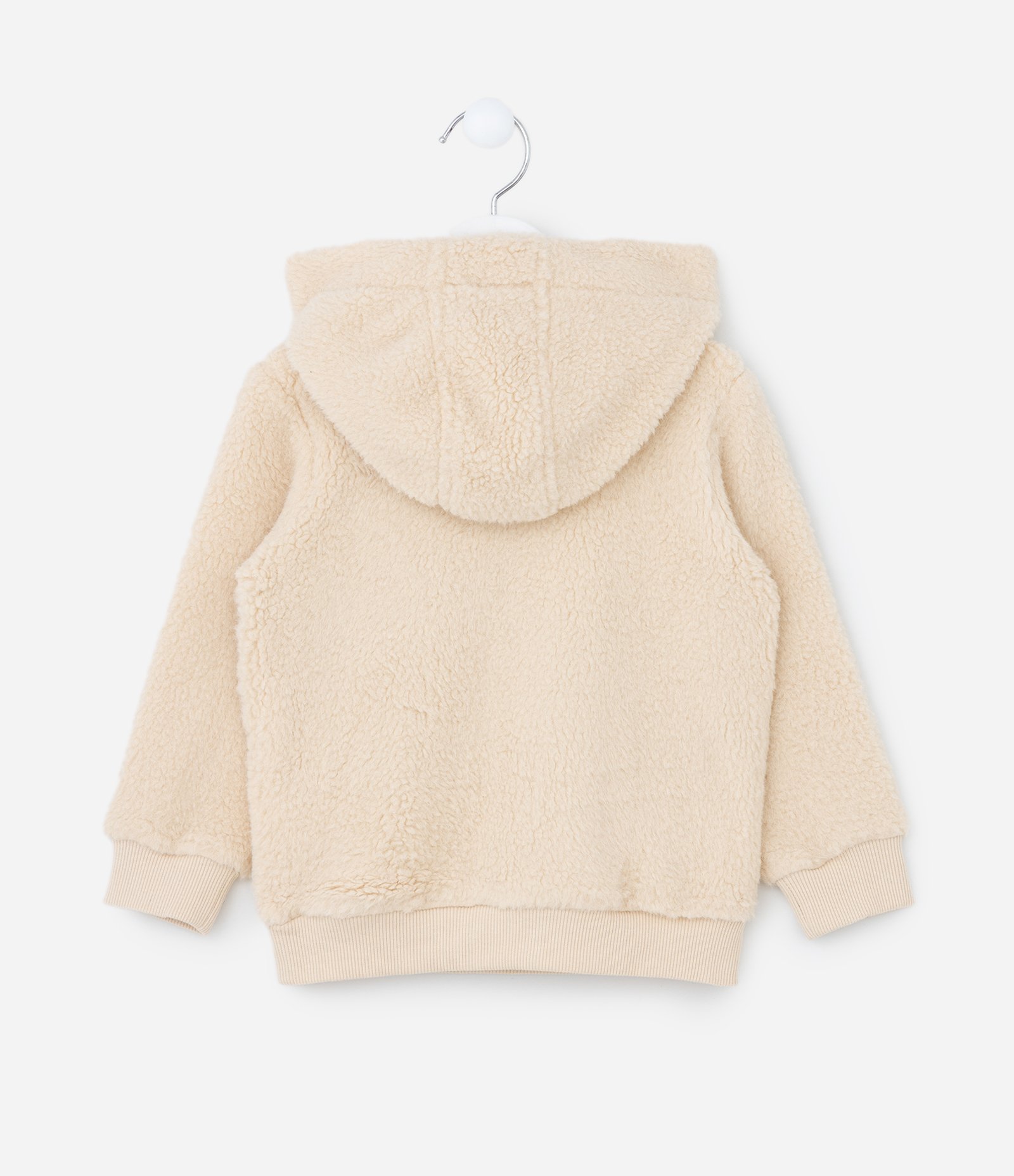 Casaco Infantil em Sherpa com Bordado Urso - Tam 1 a 5 Anos Bege 2