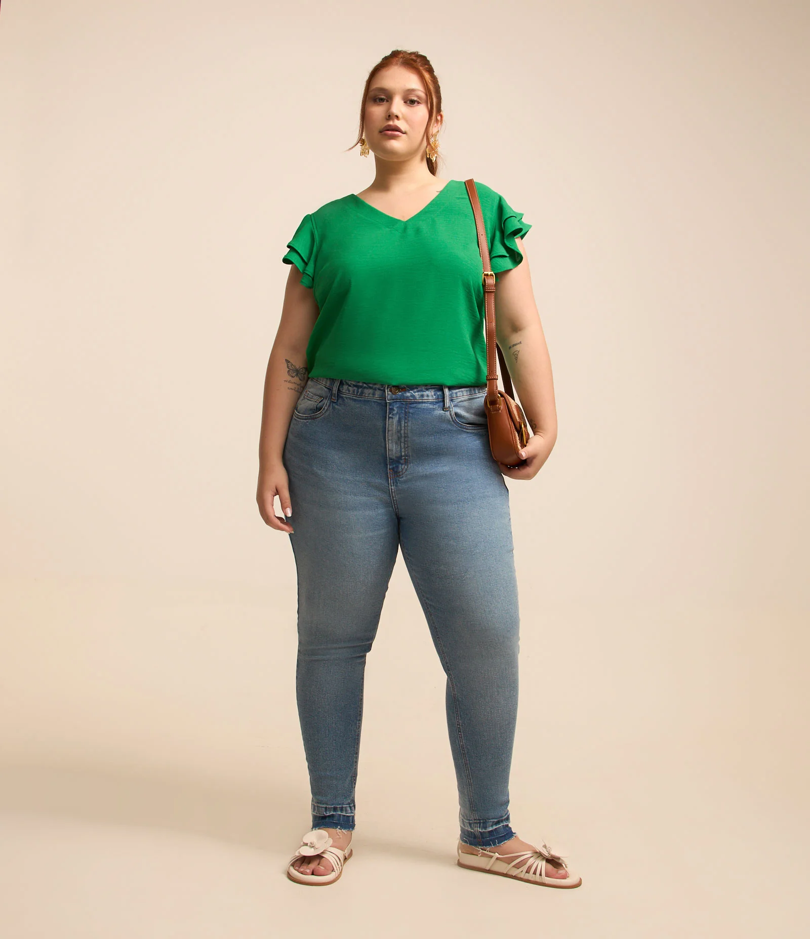 Calça Skinny Jeans Dirty Washed Curve & Plus Size Azul 1