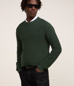 Suéter em Tricô Leve com Texturas Horizontais