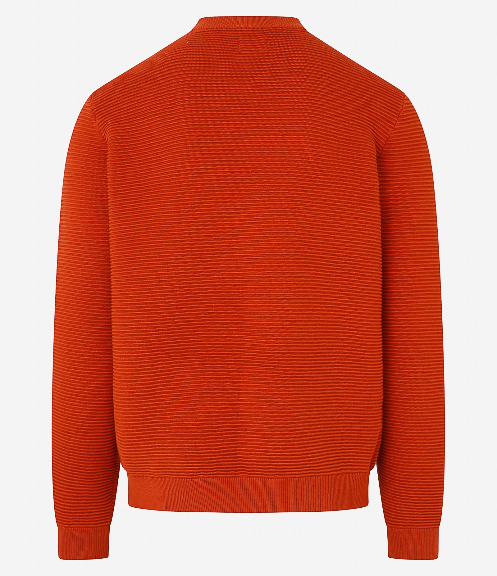 Suéter em Tricô Leve com Texturas Horizontais Terracota 9