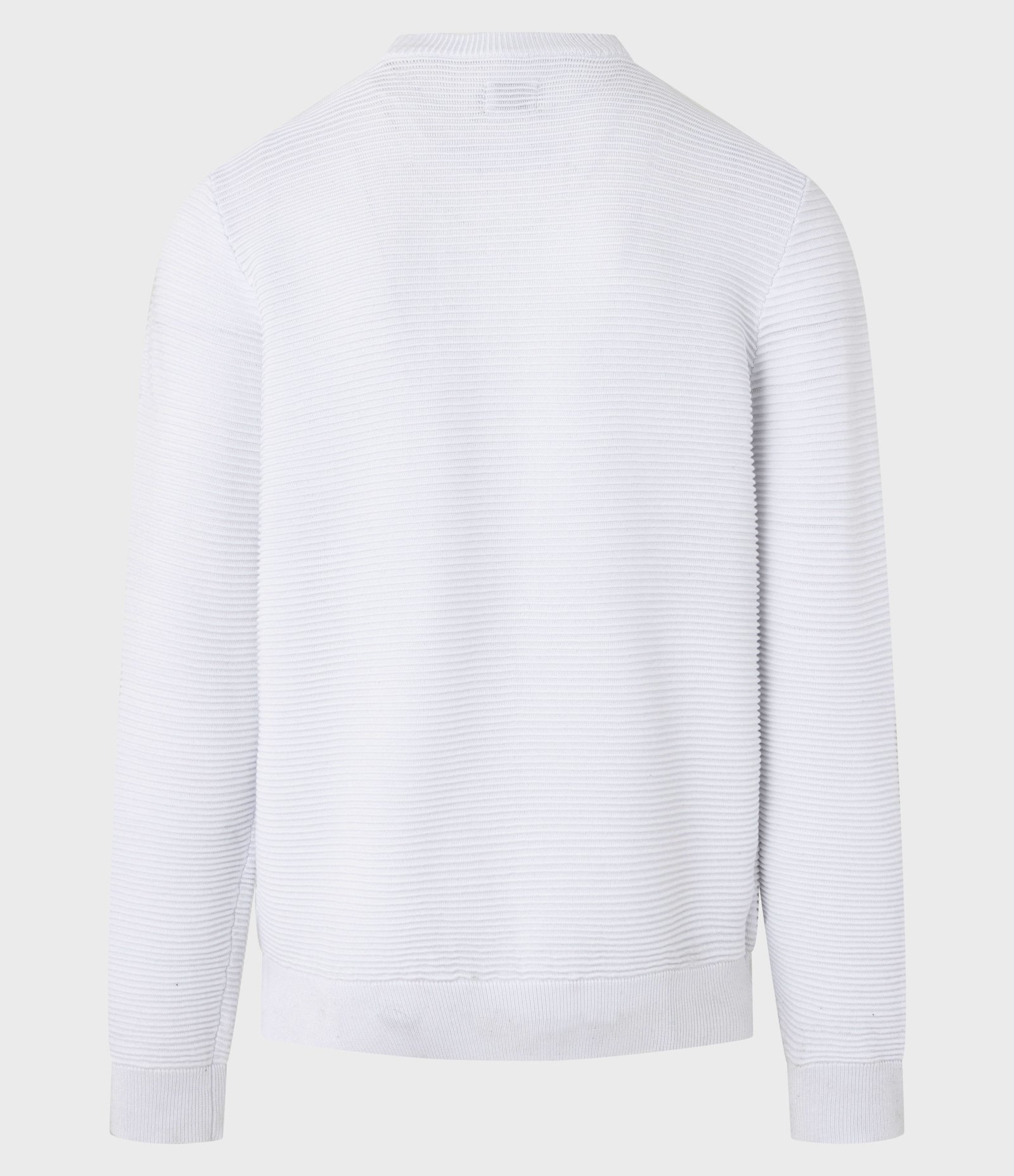 Suéter em Tricô Leve com Texturas Horizontais Branco 6