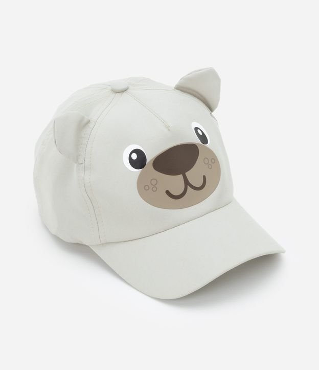 Boné Infantil com Estampa de Ursinho e Orelhinhas 3D - Tam U