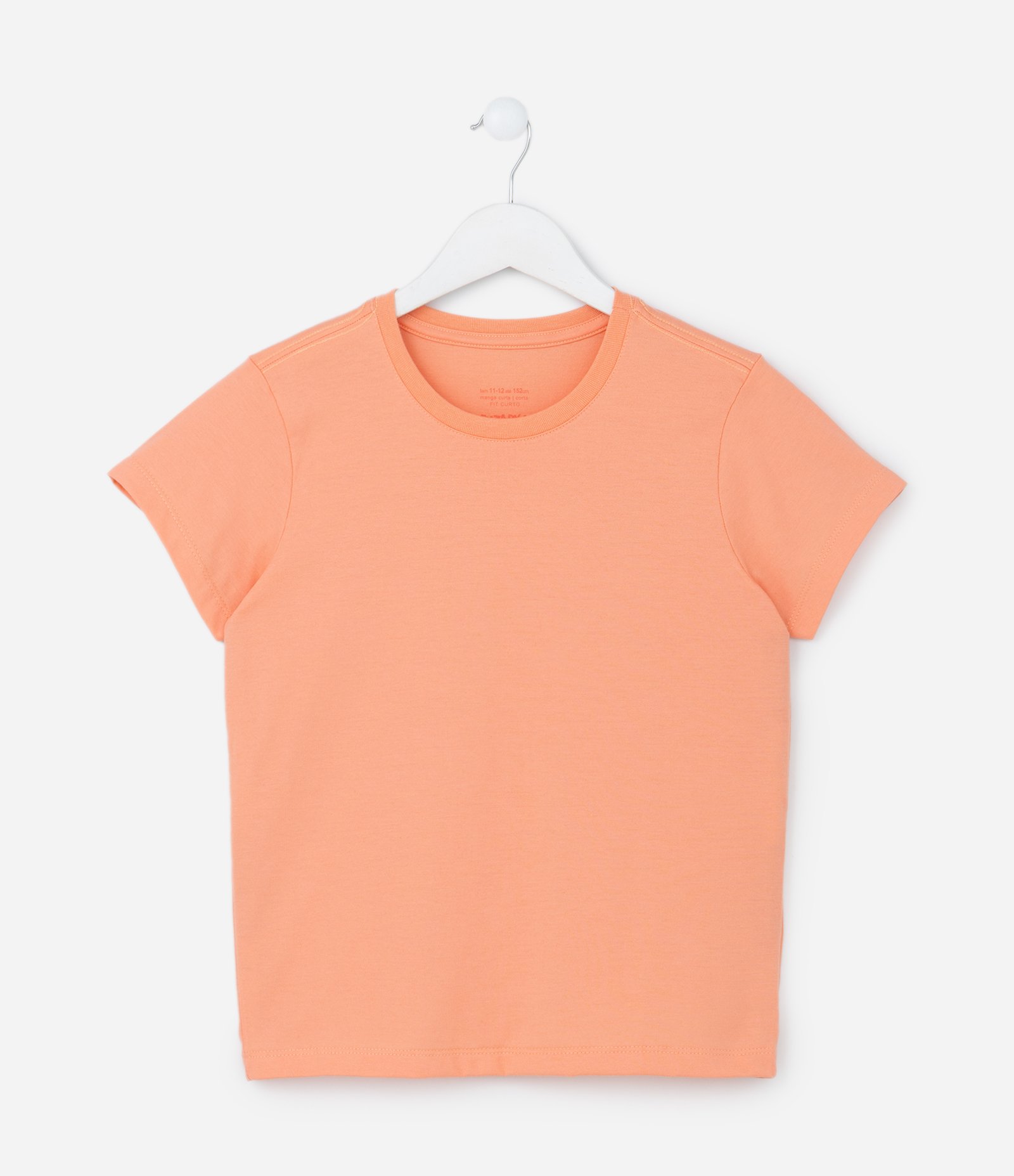 Camiseta Infantil em Algodão Básica - Tam 5 a 14 Anos Laranja 1