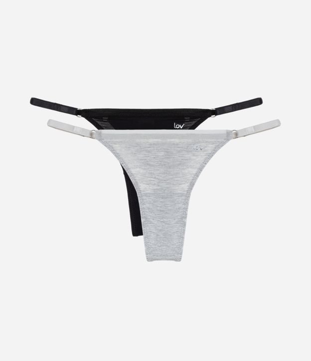 Kit 02 Calcinhas String Fio Duplo em Viscolycra