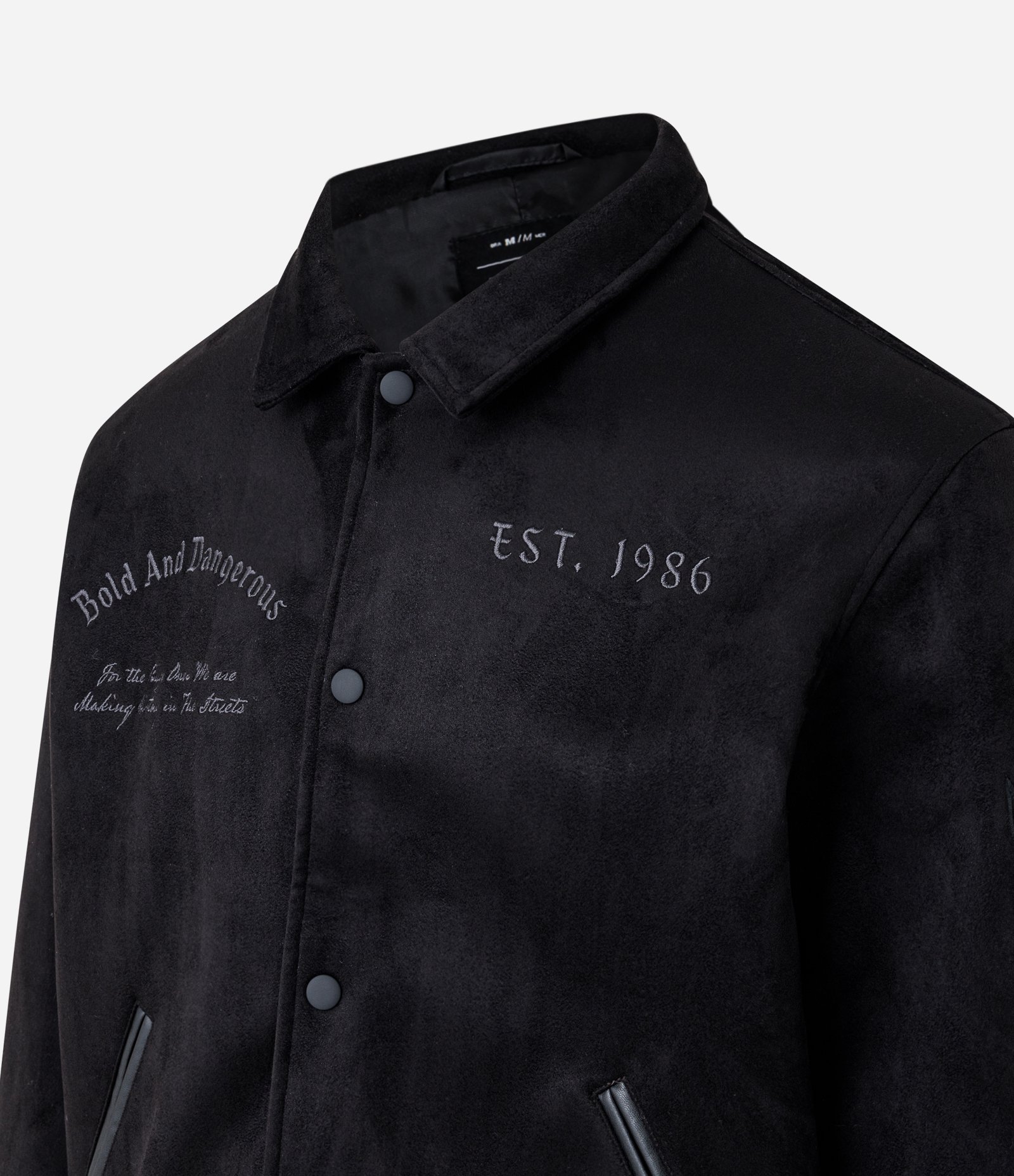 Jaqueta College com Estampa Bordada Lettering Cinza 7